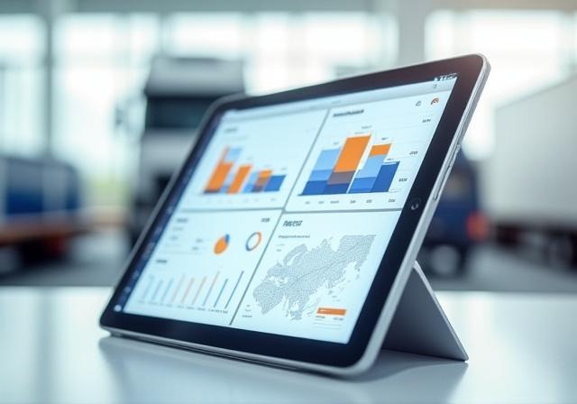 Digitales Flottenmanagement Interface auf Tablet